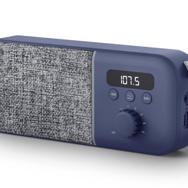 Fabric Box Radio Navy (M44995)